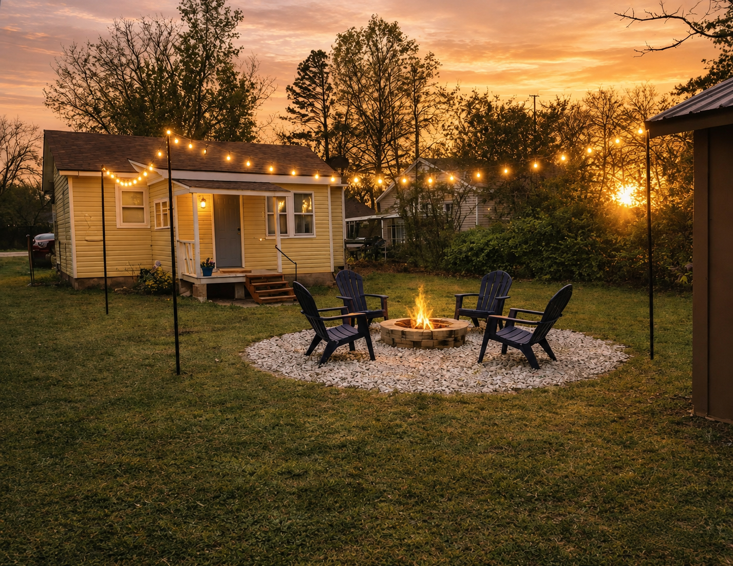 NWA Retreats: Downtown Bentonville with Bike Storage + Fire Pit