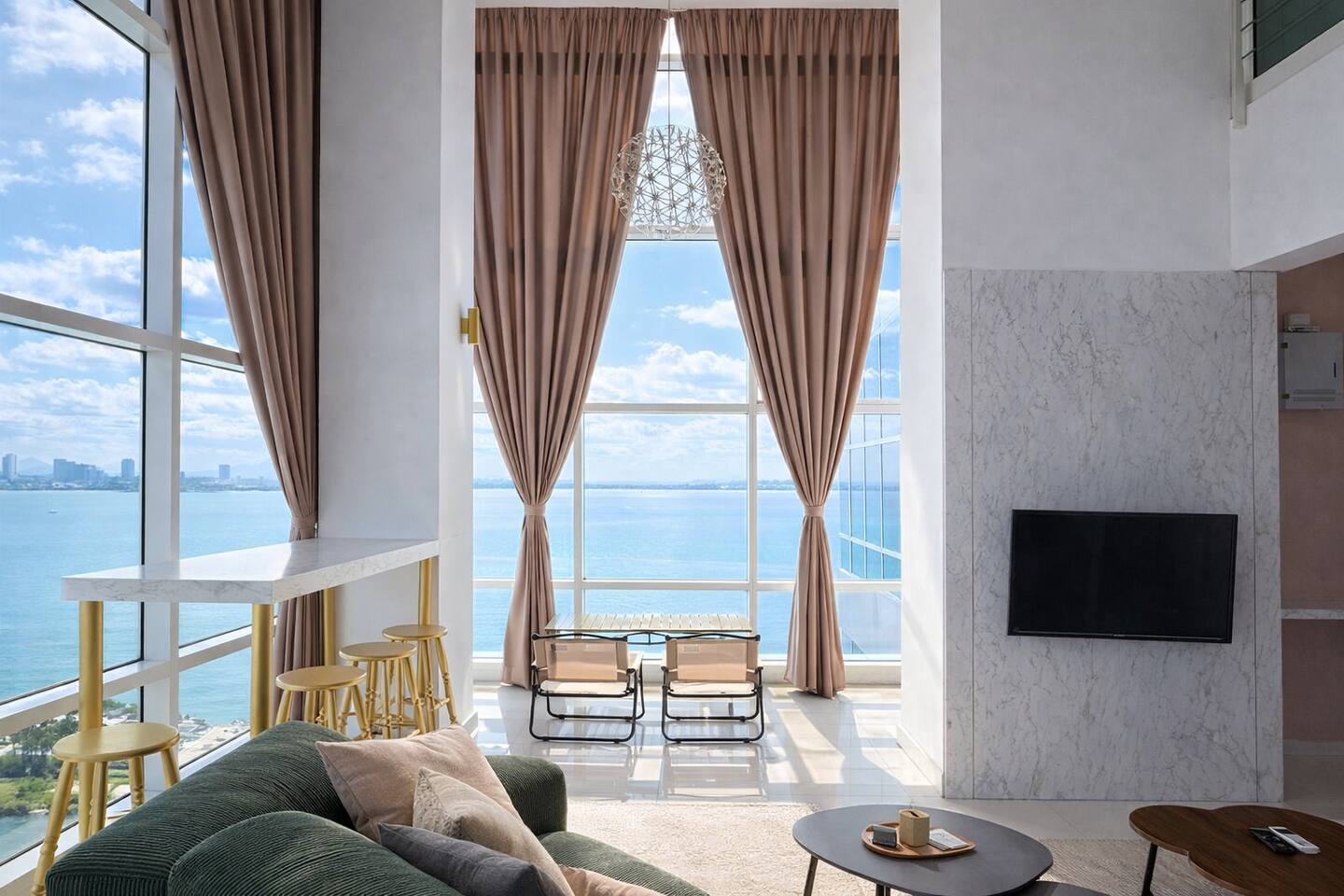 【90° SeaView】wi SunRise Loft-Town WiFi-Kitchen BA