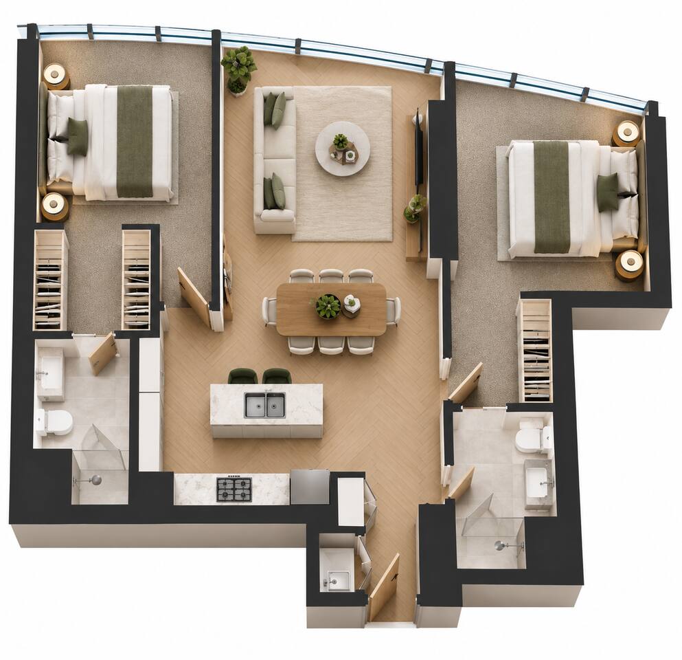 Spacious Apartment: Enjoy stylish living with elegant decor, modern amenities, and great views!