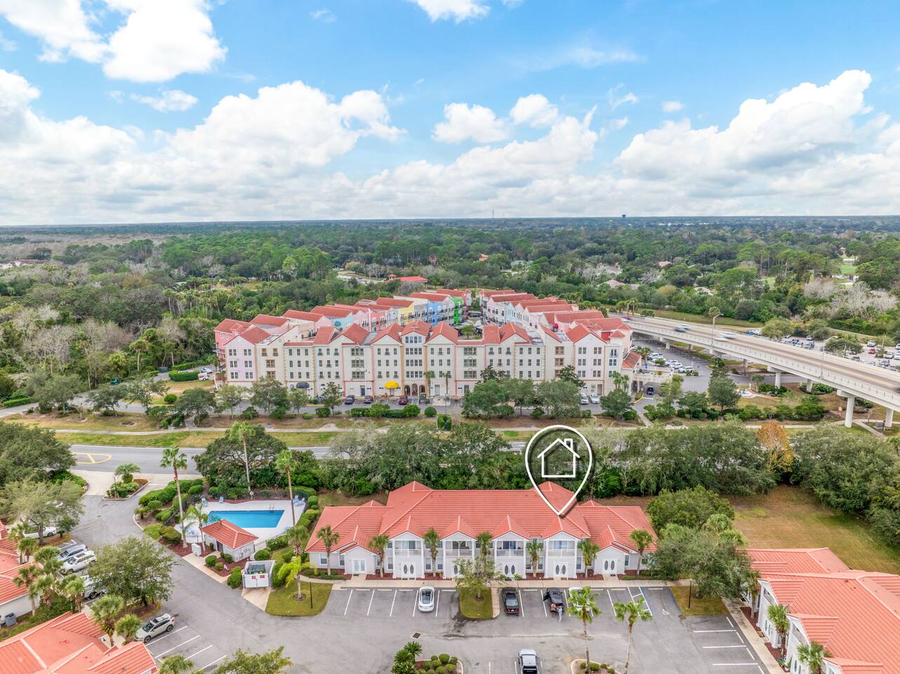 Steps to European Village, Trails & Pool Access