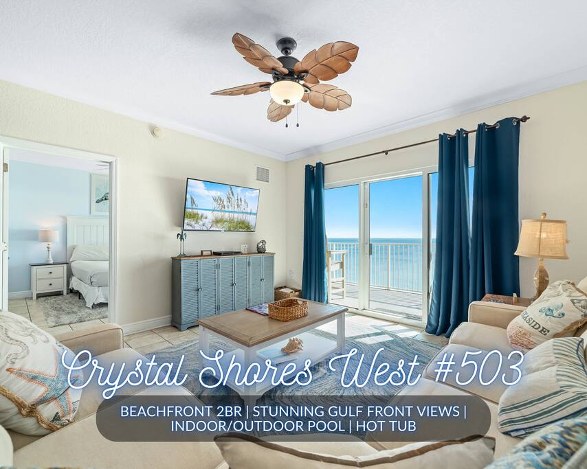 "Crystal Shores West #503" | Beachfront 2BR | Stunning Gulf Views | Outdoor Pool + Indoor Heated Pool & Hot Tub | Sleeps 6