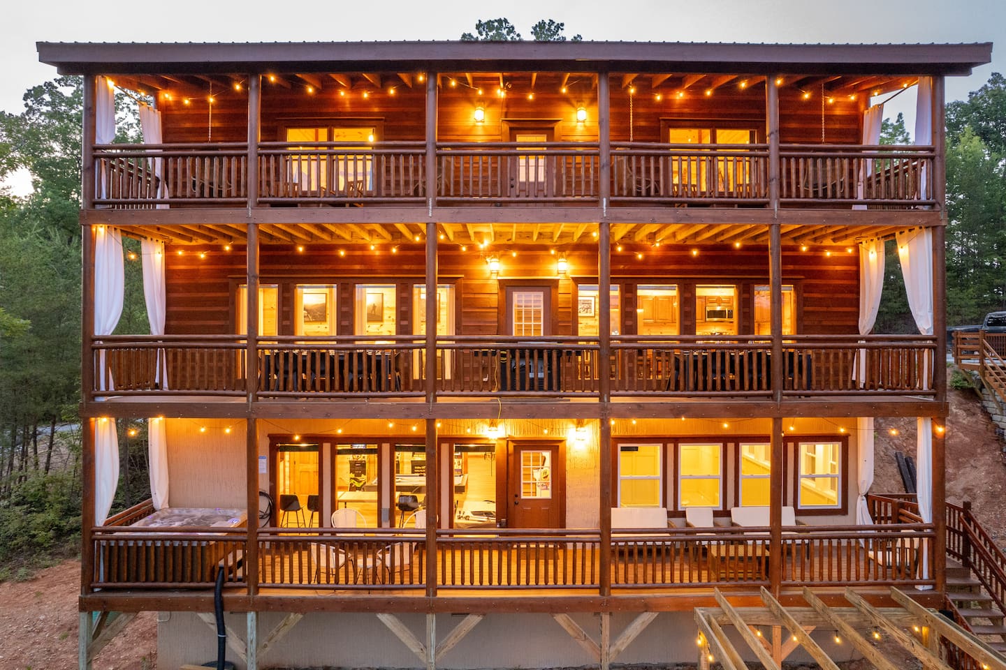 Lux Cabin w/ Indoor Pool Theater & Views Sleeps 20