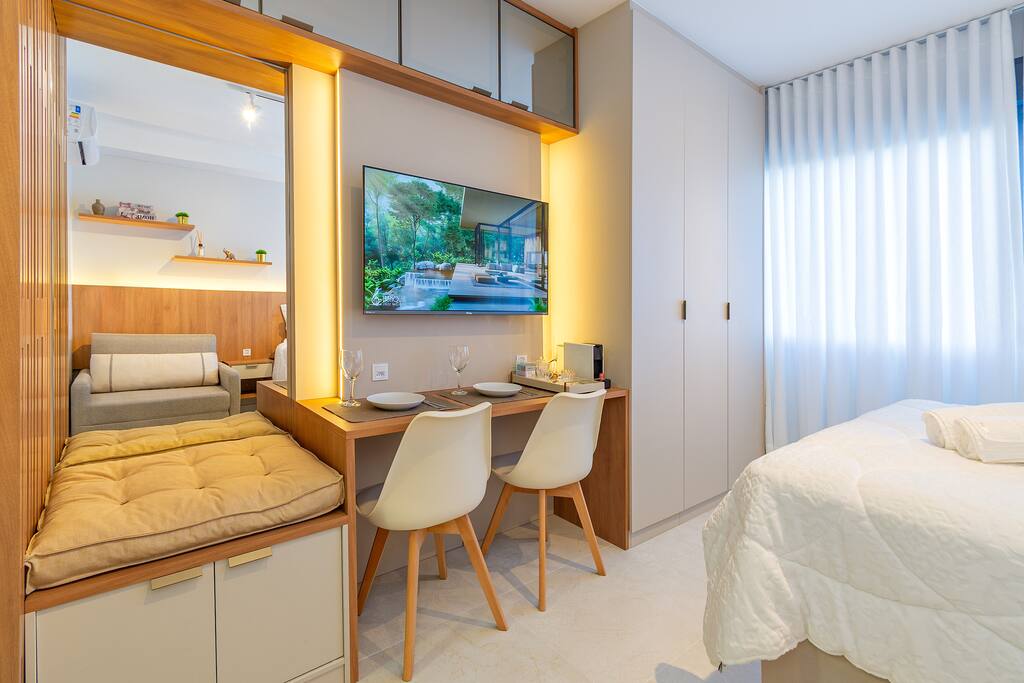 Luxo - Moinhos, Queen, Garagem, Café, SmartTV, Gym