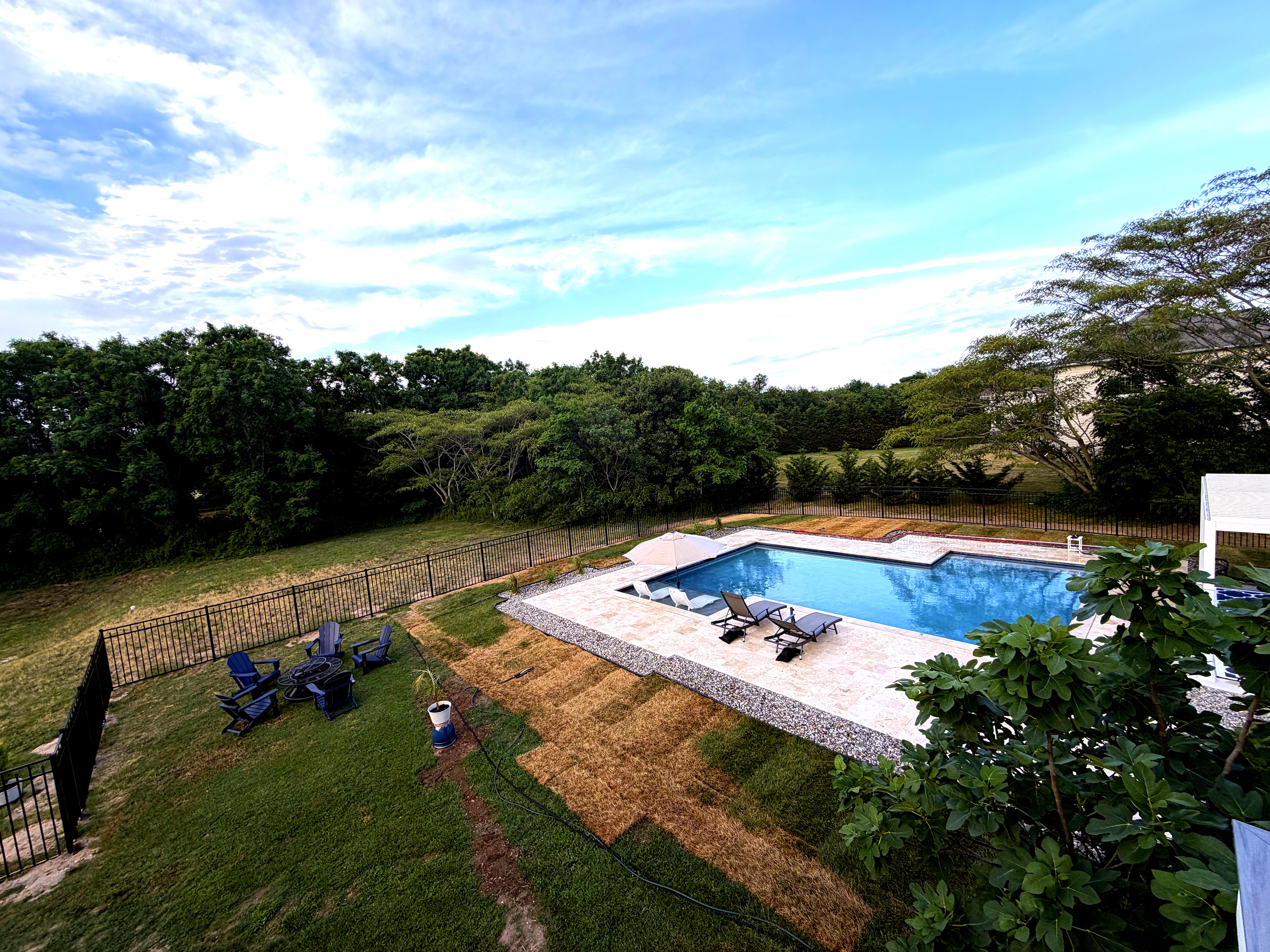 Resort-style pool and backyard
