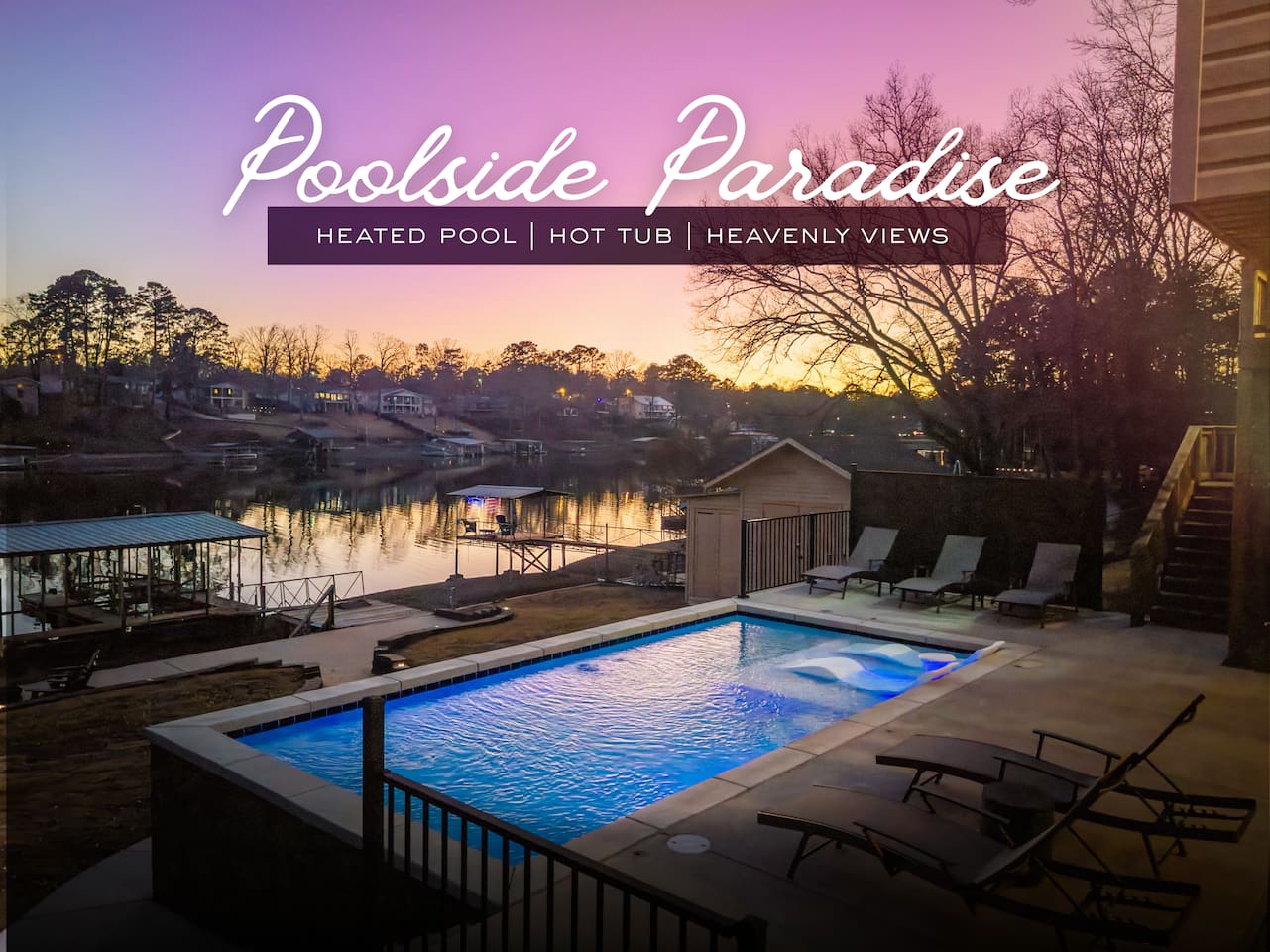 7 Bedroom Lakefront w/ Heated Pool & Hot Tub - Holiday Home