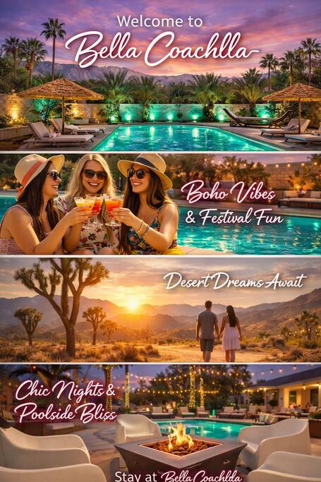Bella Coachella-Pool, Spa, Games, Sleep 24