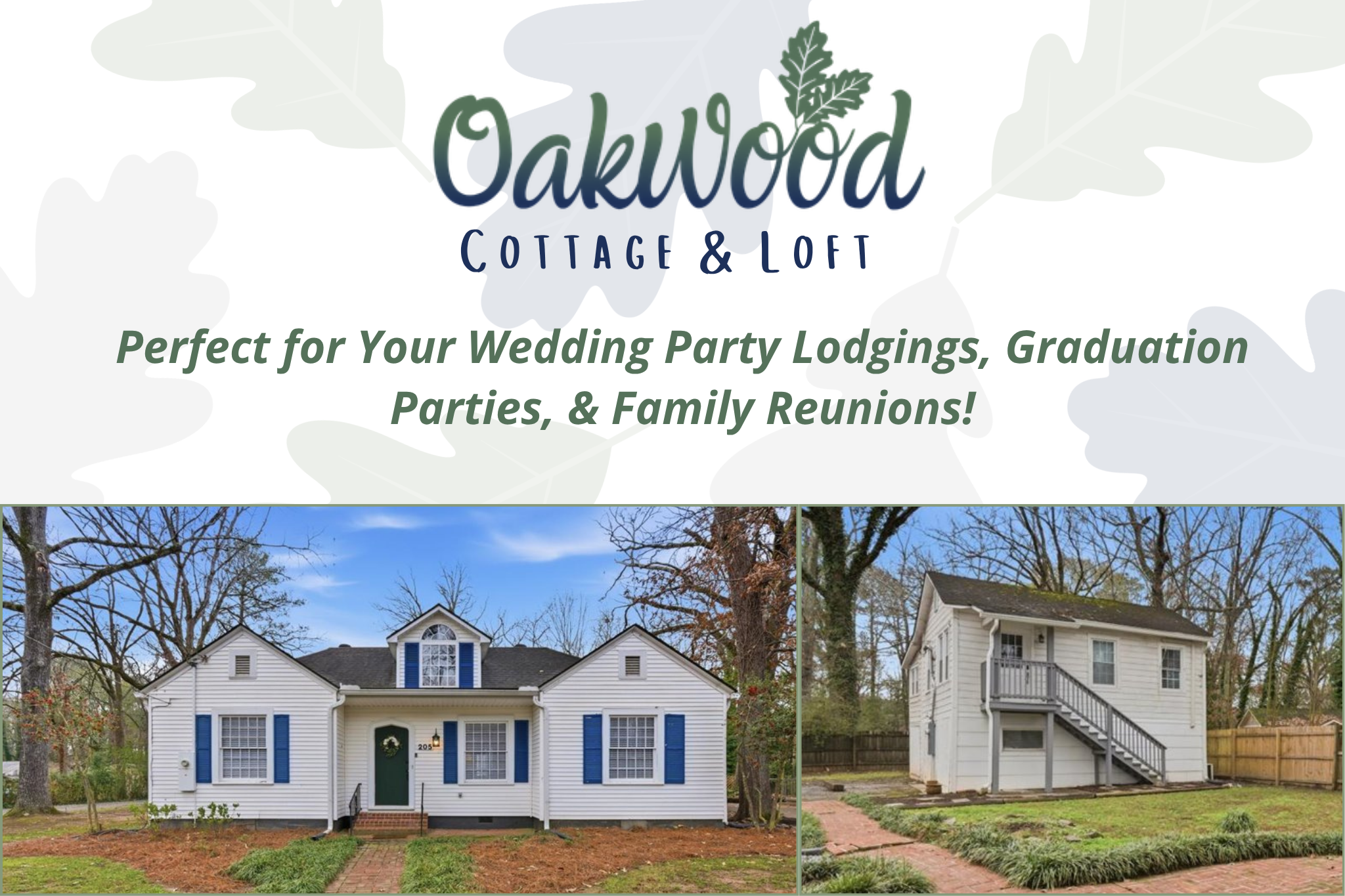 Oakwood Cottage & Loft 5BD-3BA Sleeps 12