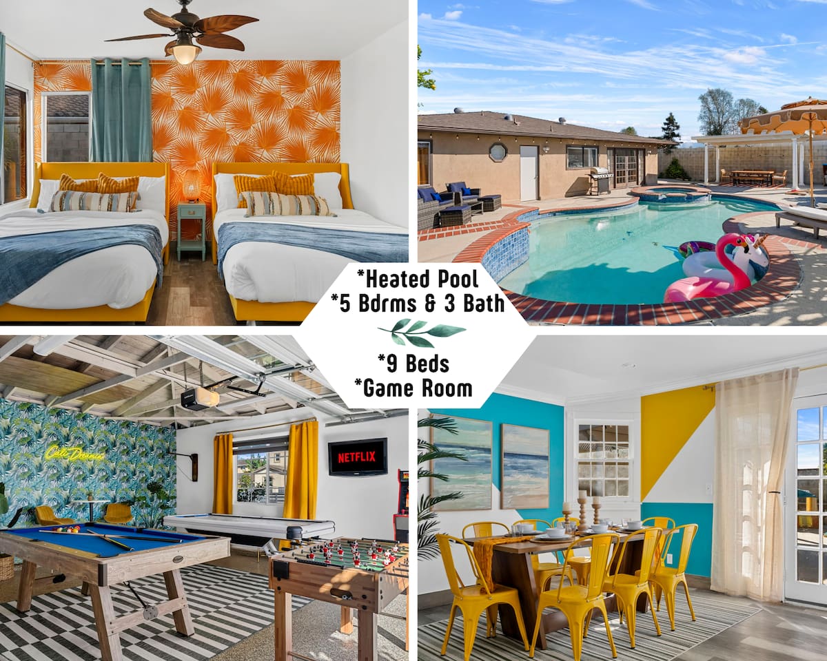 *Near Disney,5BDRM, 9 Beds, Pool, Hot Tub, Game Rm