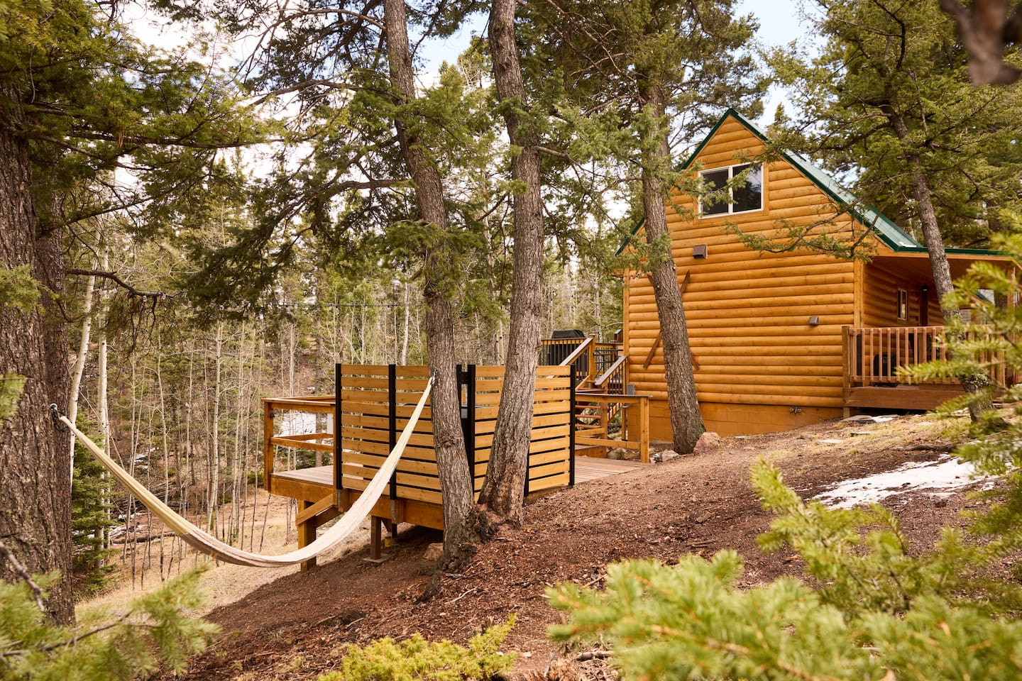 Mountain Modern log Cabin, Deck, Hot Tub and Firepit