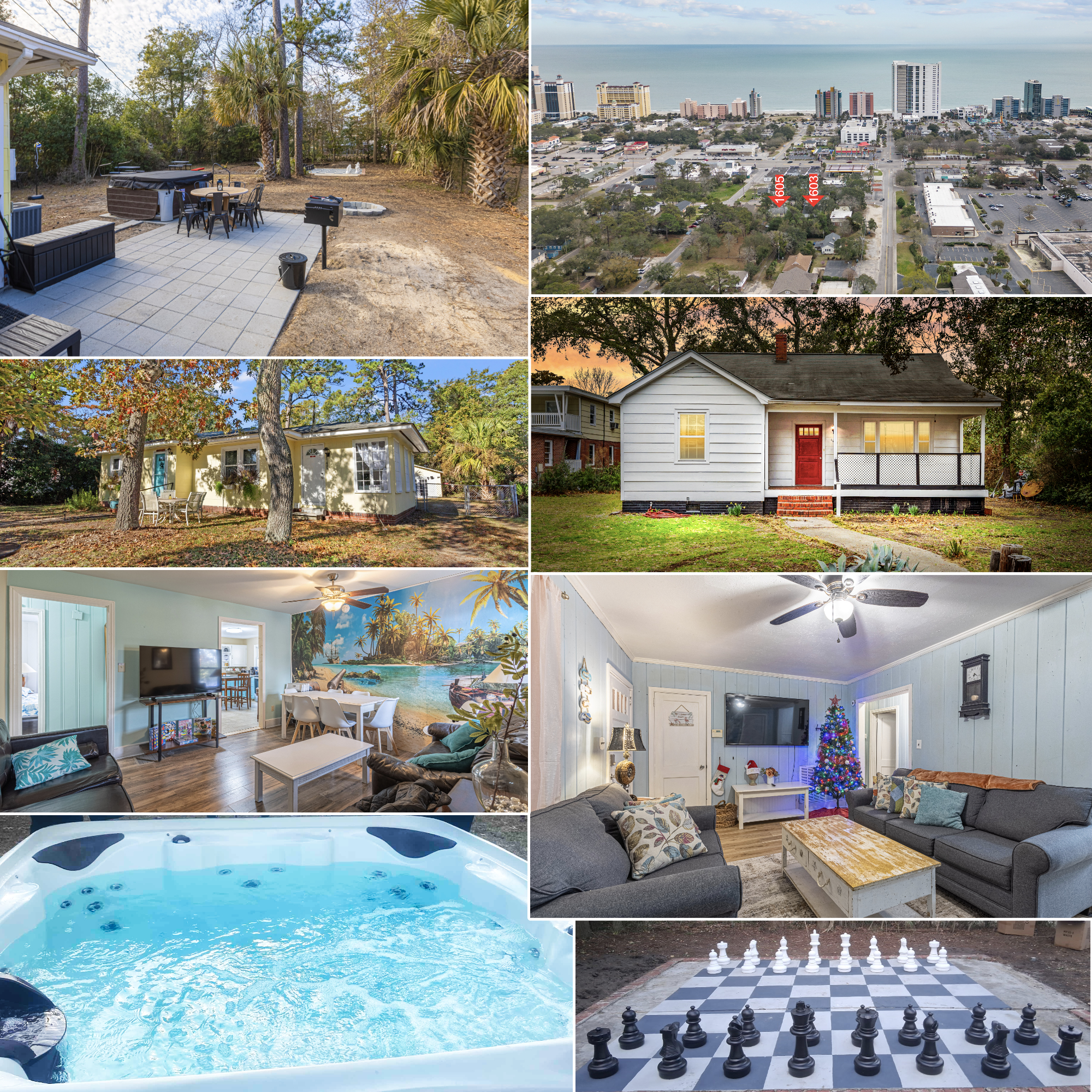 2 Nextdoor Single Family Homes Centrally Located with Private Hottub, Huge Yard, BBQ, Firepit, Yard Games, Sleeps 30