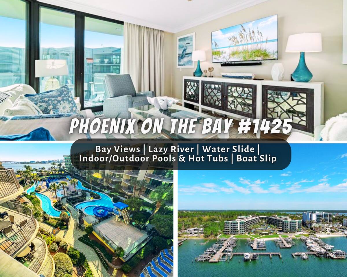 "Phoenix On The Bay #1425" | 2BR Bayside Condo*Lazy River*Water Slide*Pools*Hot Tubs*Boat Slip*5 Minutes To Beach*Sleeps 6