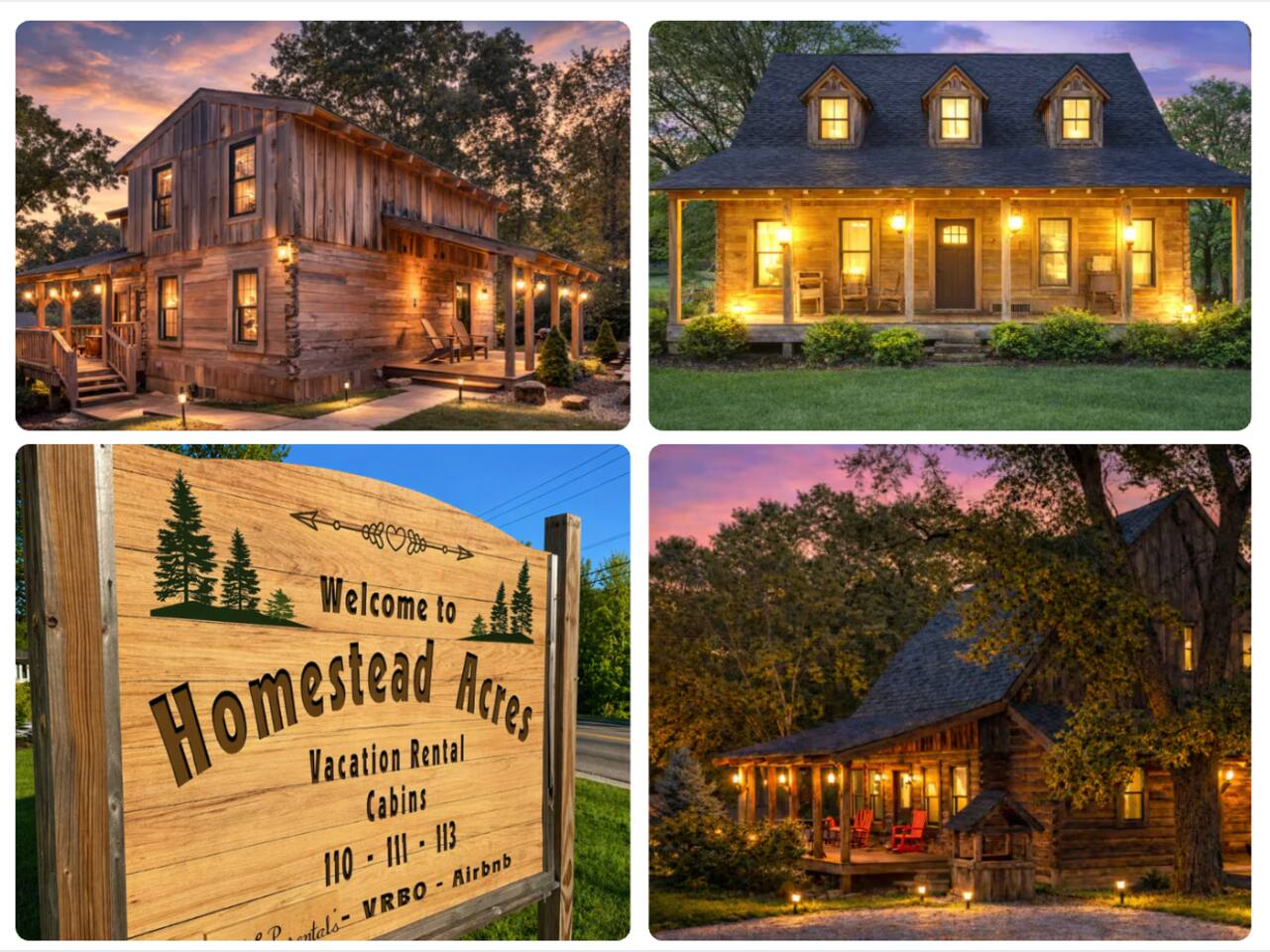 Family Reunions, Travel Sports Teams, 3 Cabins