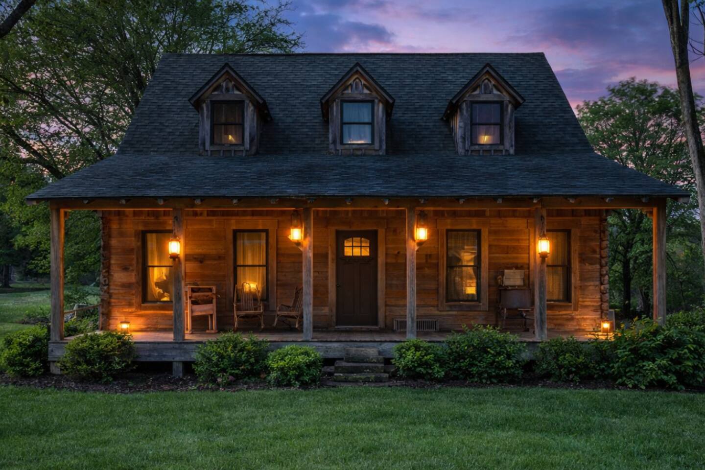 3 Cabins, sleeps 24, river access, fire pits, fun