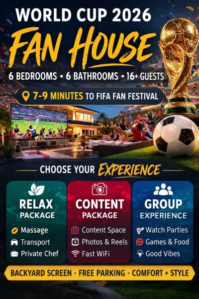 Fiesta Zone Guest House: 6BR Hub w/ Full Concierge rental in Houston
