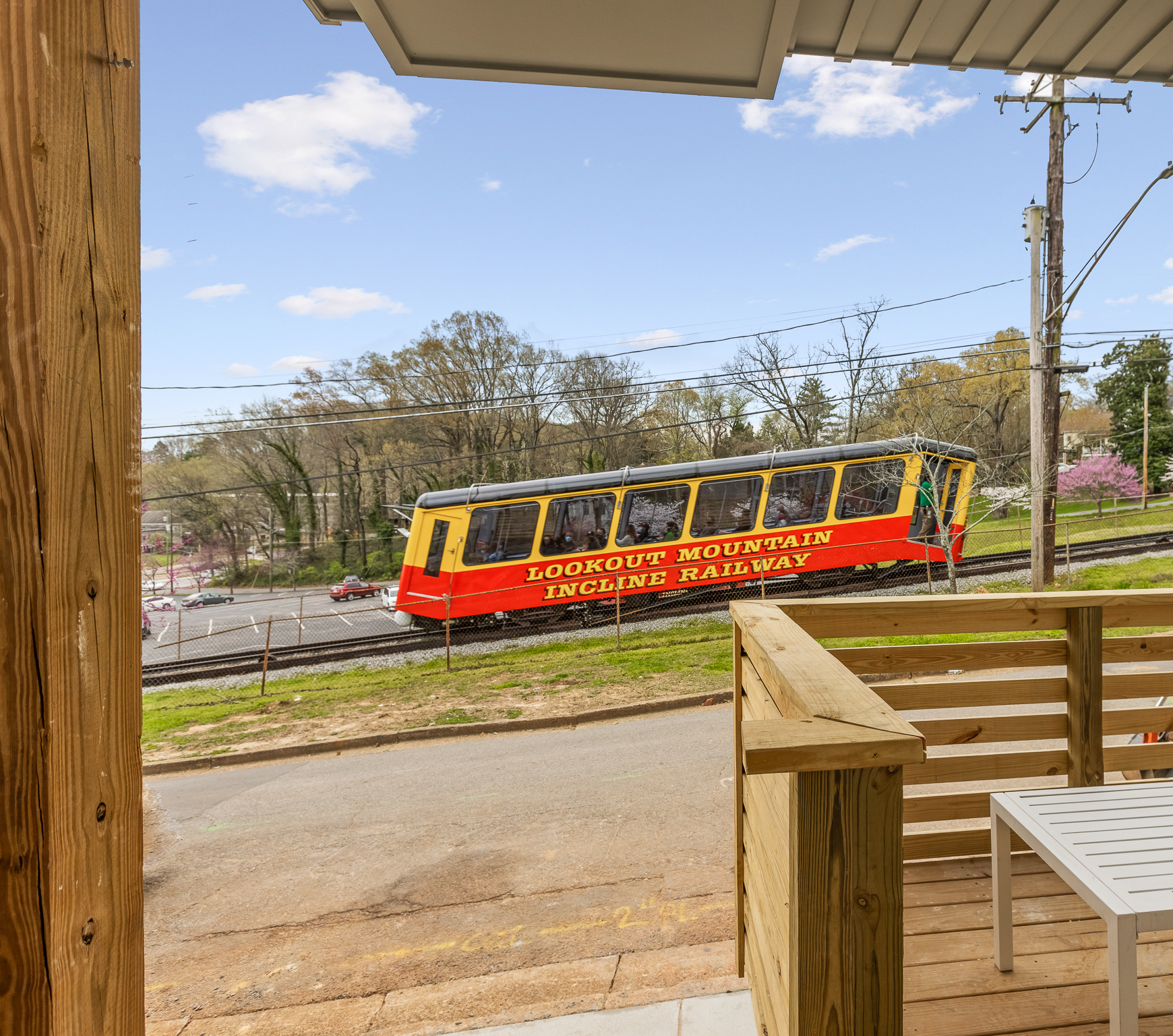 Private porch with front-row views of the Lookout Mountain Incline