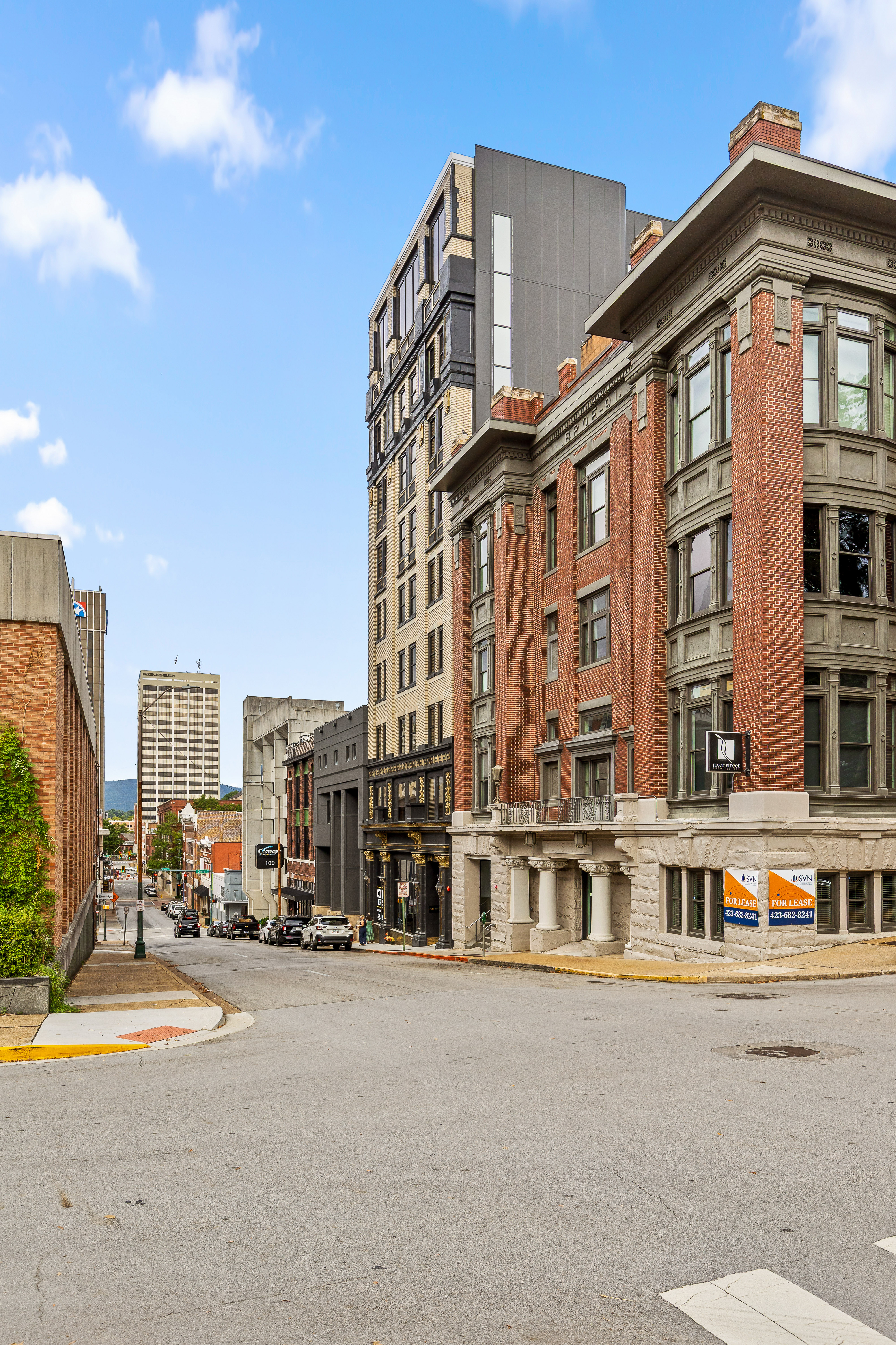 Historic downtown setting with walkable streets and classic city charm