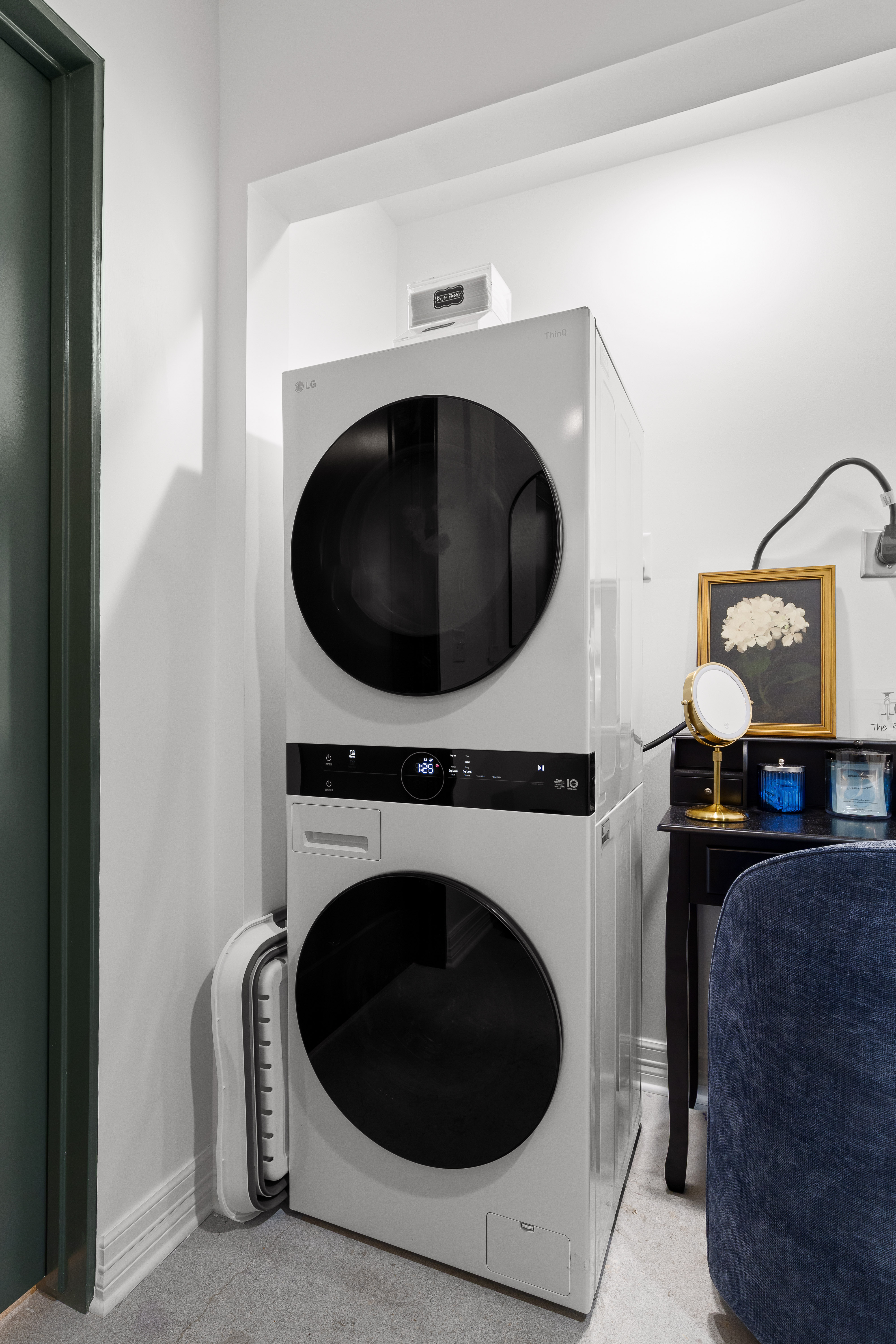 Modern in-unit washer/dryer for easy, convenient extended stays