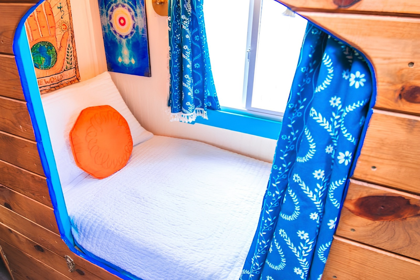 The World Sleeping Cubby with RV Twin Bed and Privacy Curtains
