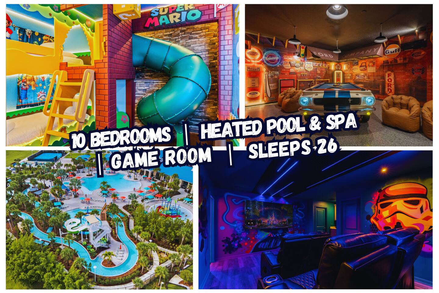 Fully Themed | Pool | SPA | Game Room | Water Park - Holiday Home