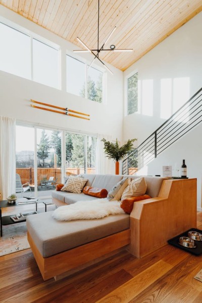 Custom built-in sectional and dining table