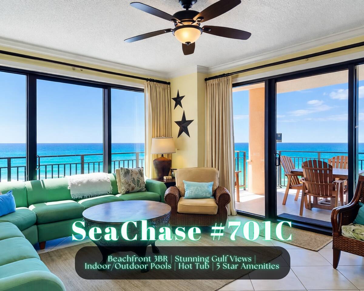 "SeaChase #701C" | 3BR Beachfront*Stunning Gulf Views*Indoor & Outdoor Pools*Hot Tubs*Gym*Premium Amenities*Sleeps 7