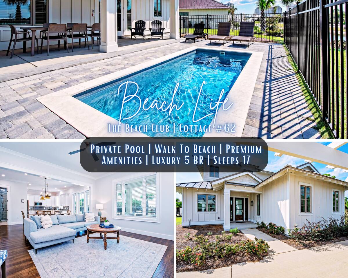 "Beach Life" | The Beach Club | Cottage #62 | Private Pool | Walk To Beach | Luxury 5BR Home | Sleeps 17 | Premium Amenities