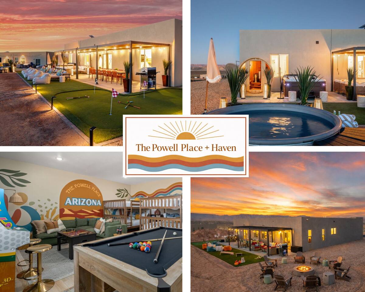 Powell Place+Haven 9BR/Sauna/Hot Tubs/DipPool/Golf