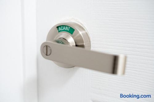 Modern privacy lock with vacant/occupied indicator for added guest comfort