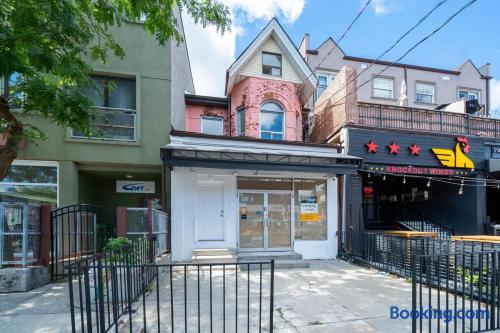 Charming urban façade with private fenced frontage in a lively area