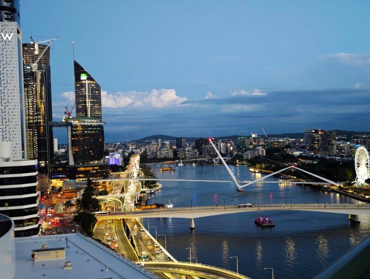 River & fireworks visible from the balcony!