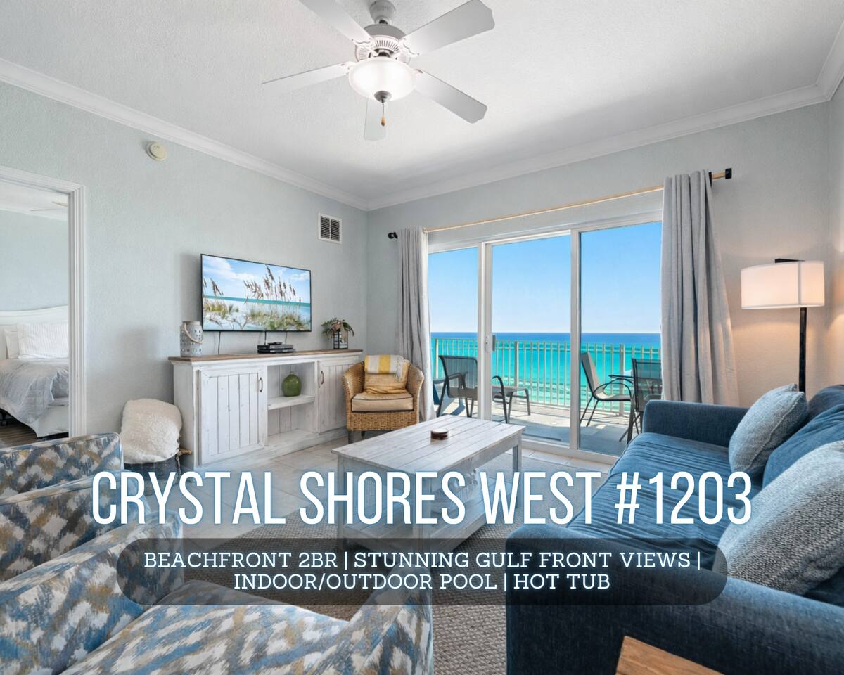 "Crystal Shores West #1203" | Beachfront 2BR | Stunning Gulf Views | Indoor/Outdoor Pool | Hot Tub | Sleeps 6