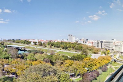 View from the balcony overlooking the Park Eduardo VII. You can go jogging or take a walk in the park and check out the botanical garden.