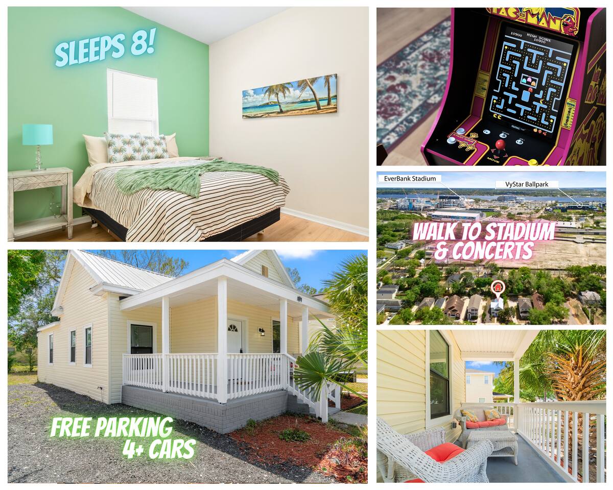 DT Jax | Walk 2 Stadium +Concerts | Patio | PacMan