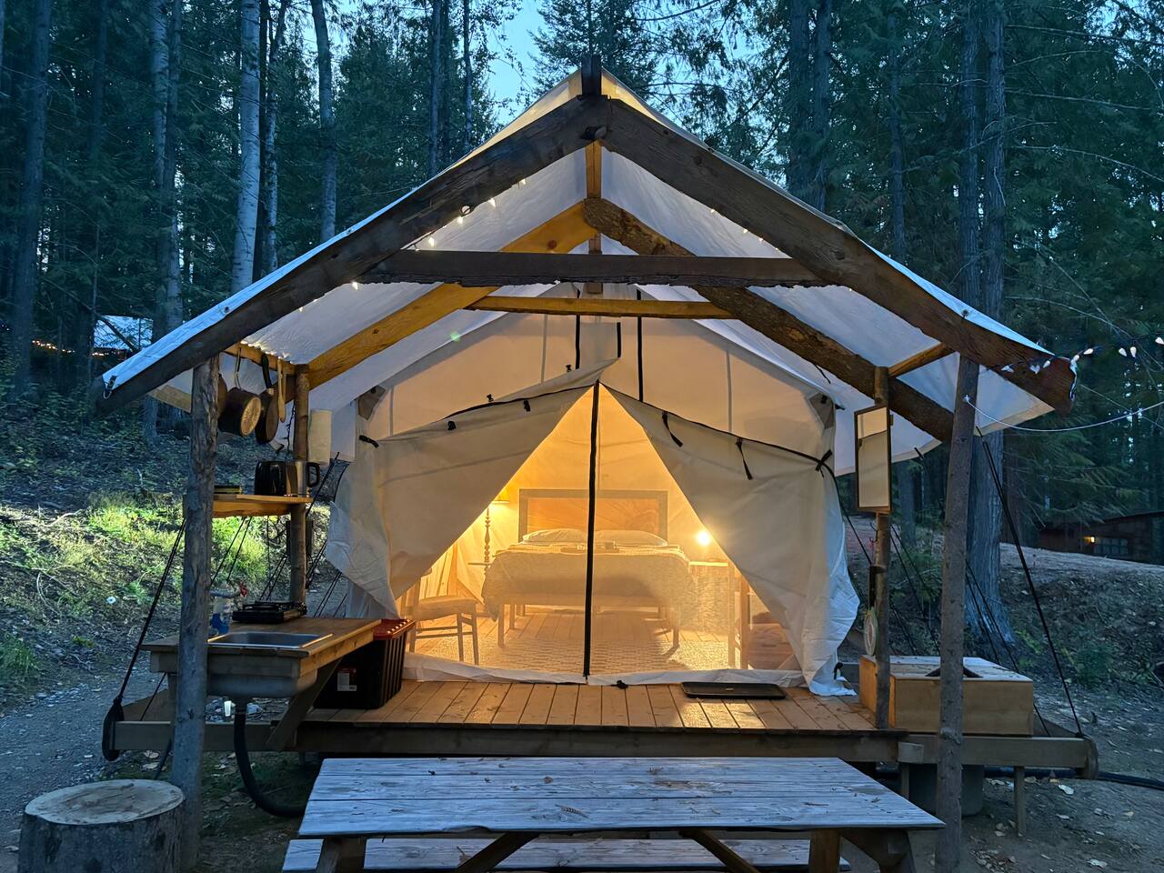 Cedar Serenity 2 ~ Lower Glamping Tent Golden, BC