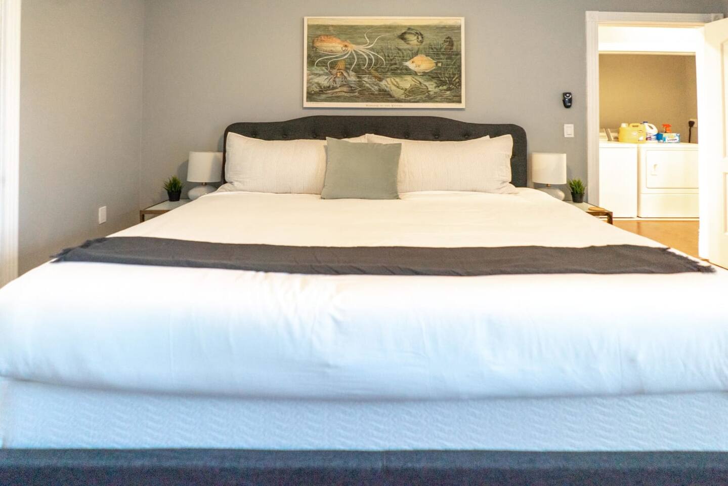 Another shot of the king bed in the second bedroom