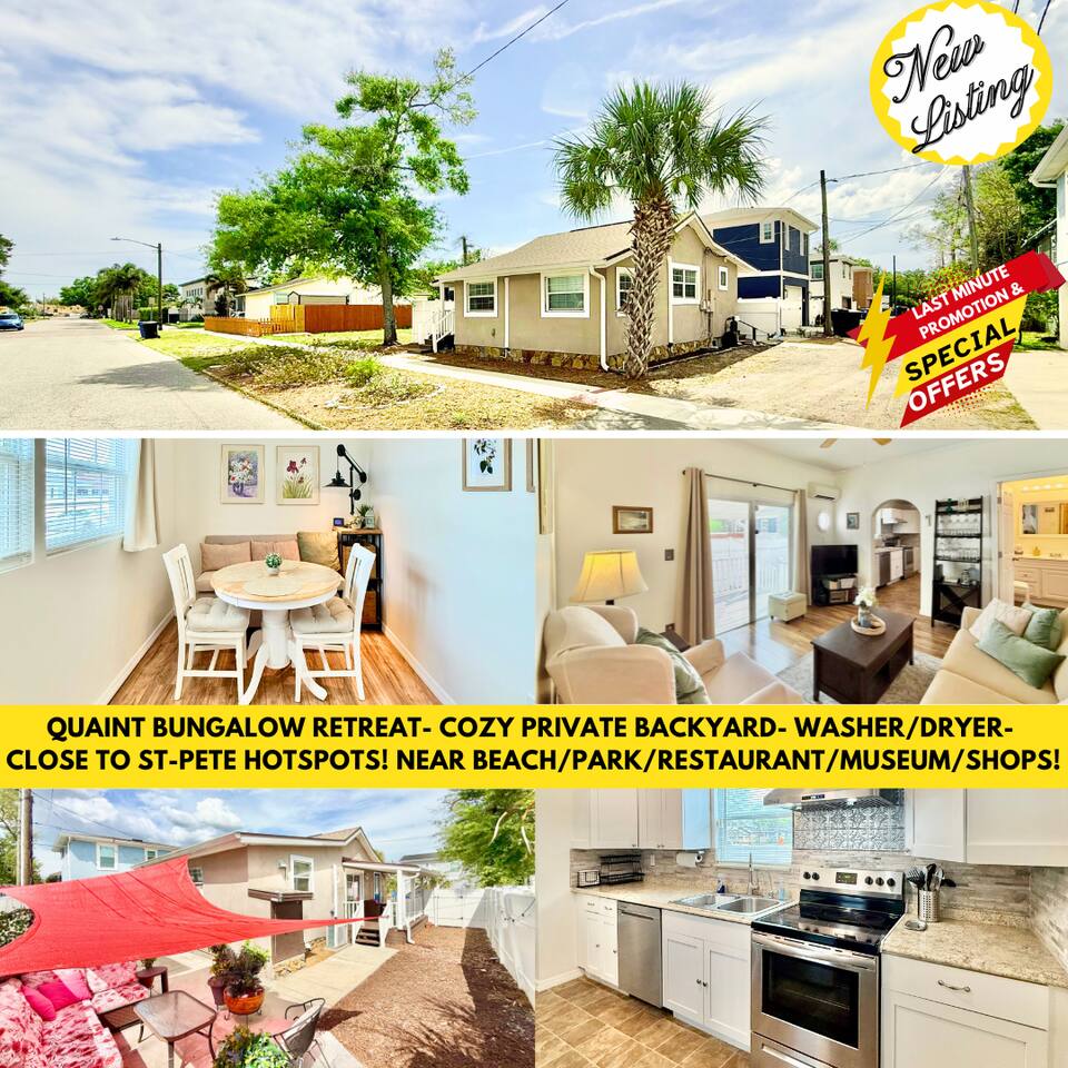 Quaint Bungalow Retreat-Cozy Backyard-Washer/Dryer
