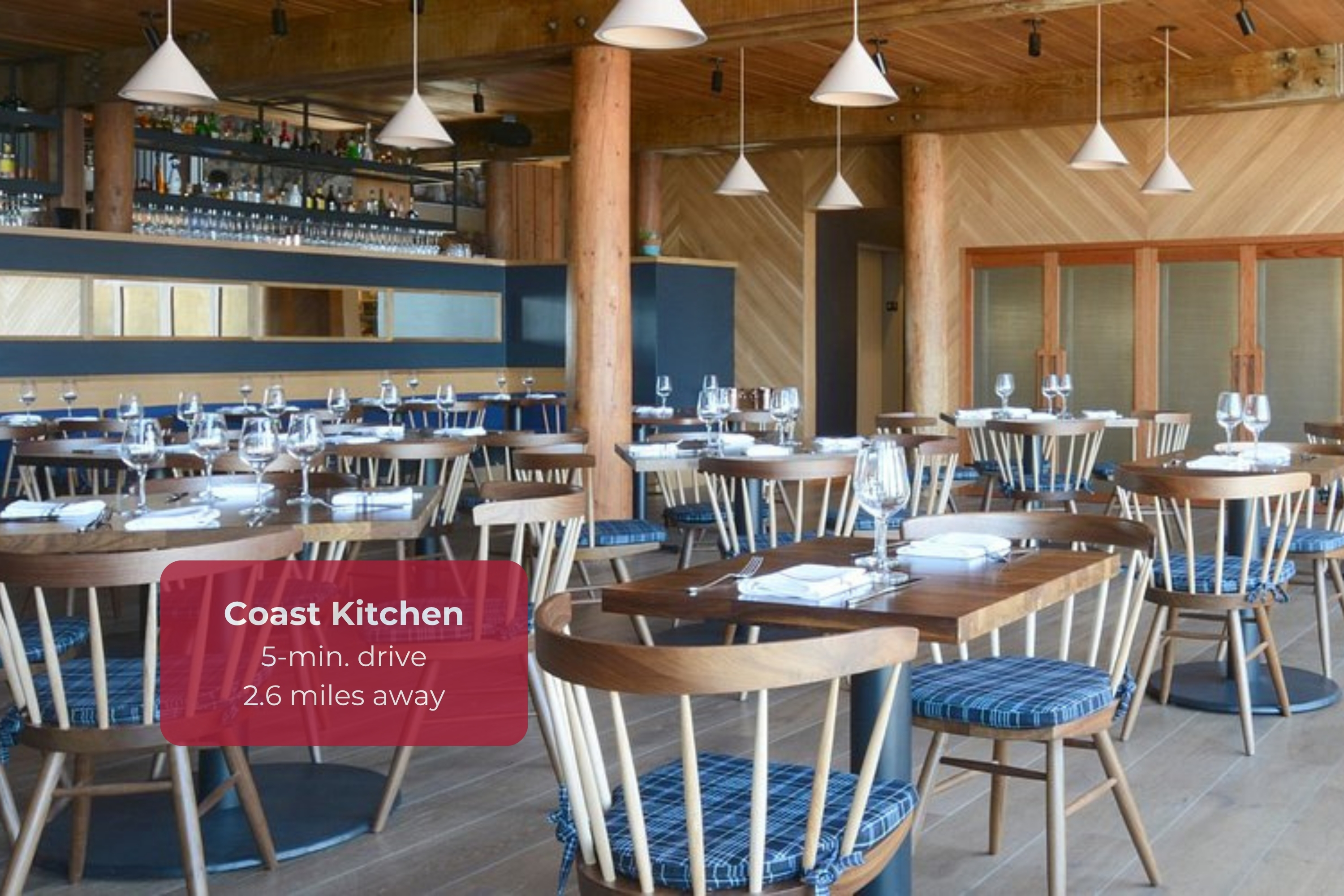 Stylish nearby dining just 5 minutes away at Coast Kitchen
