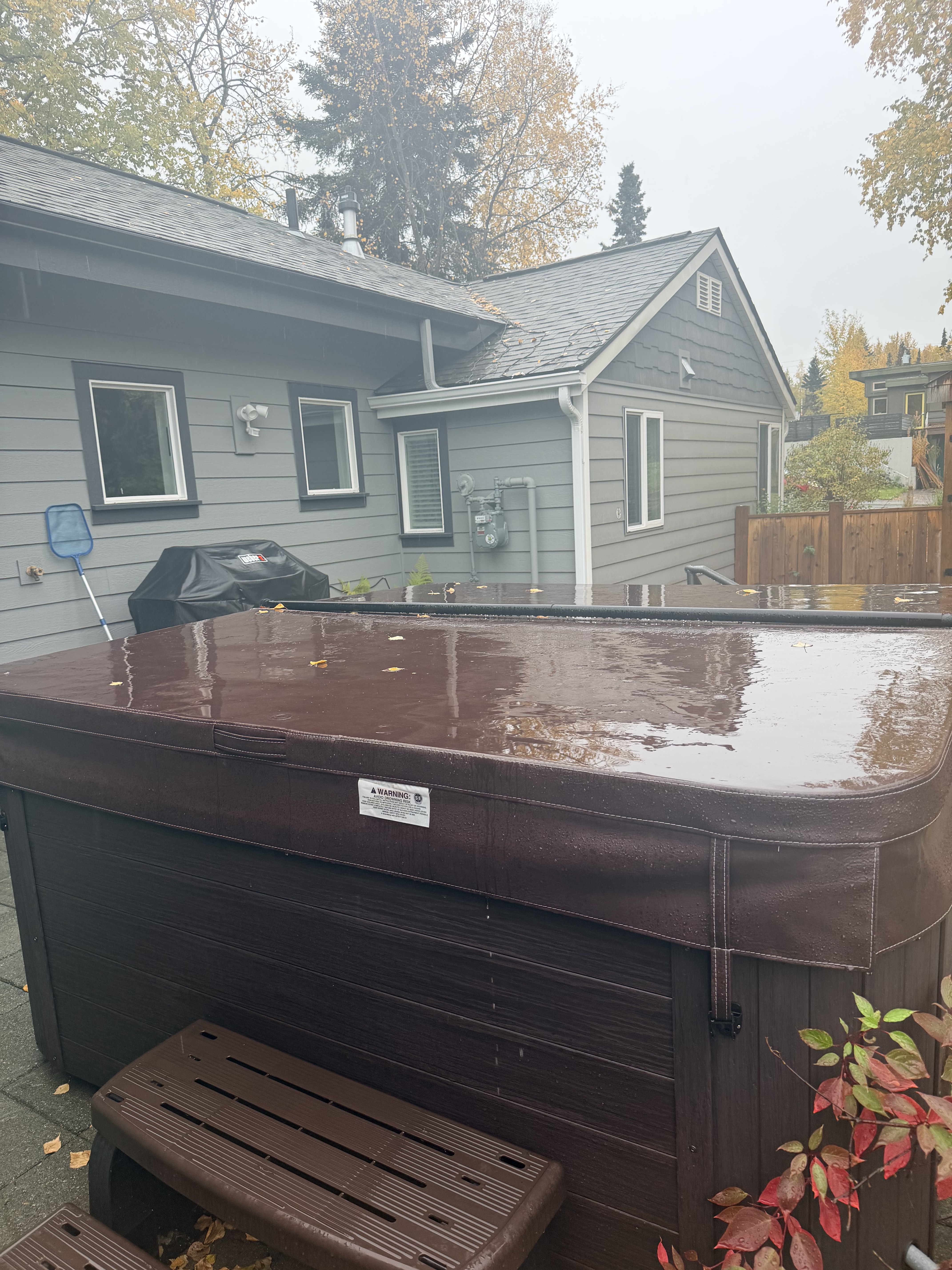 Private outdoor hot tub for relaxing evenings in a peaceful backyard