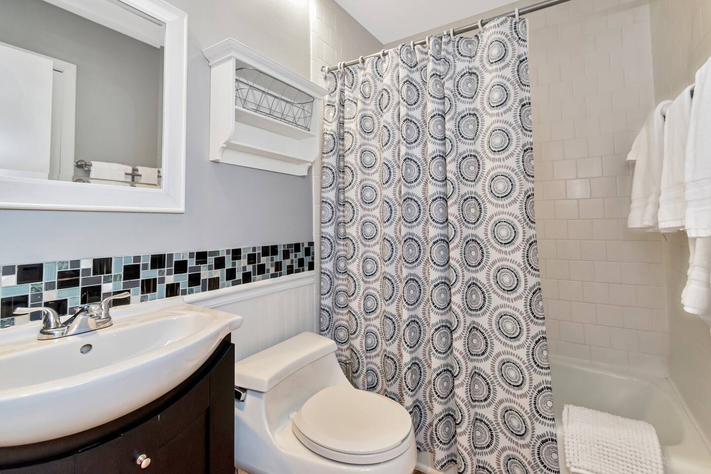 Bathroom with shower and tub