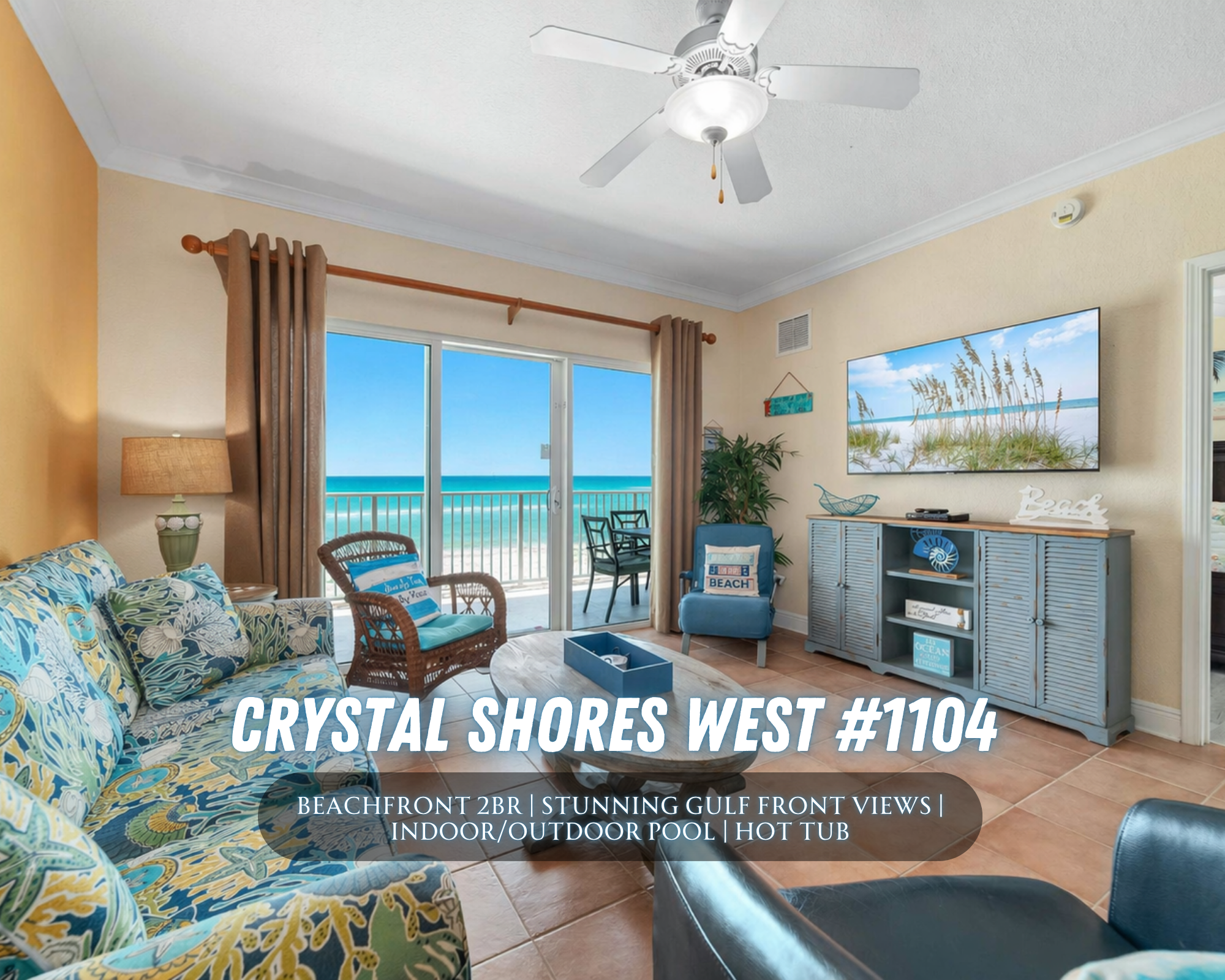 "Crystal Shores West 1104" | 2BR Beachfront*Stunning Gulf Views*Indoor/Outdoor Pool + Hot Tub*Gym*Sleeps 6