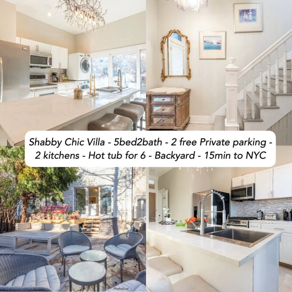 Shabby chic villa 10 min to NYC - Private Parking