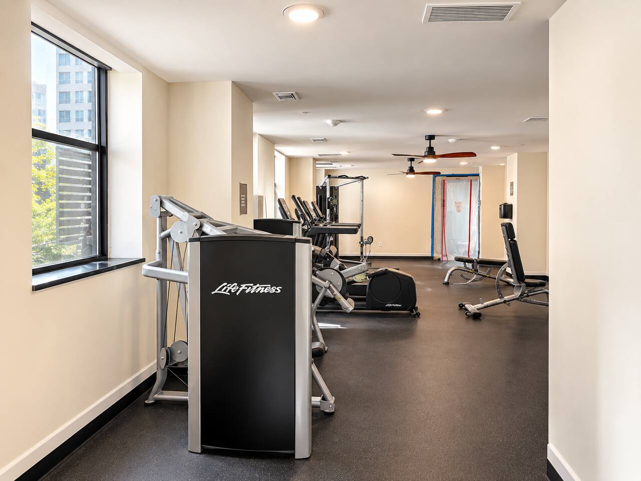 Cardio and strength equipment in the building, so you don't need a gym membership.