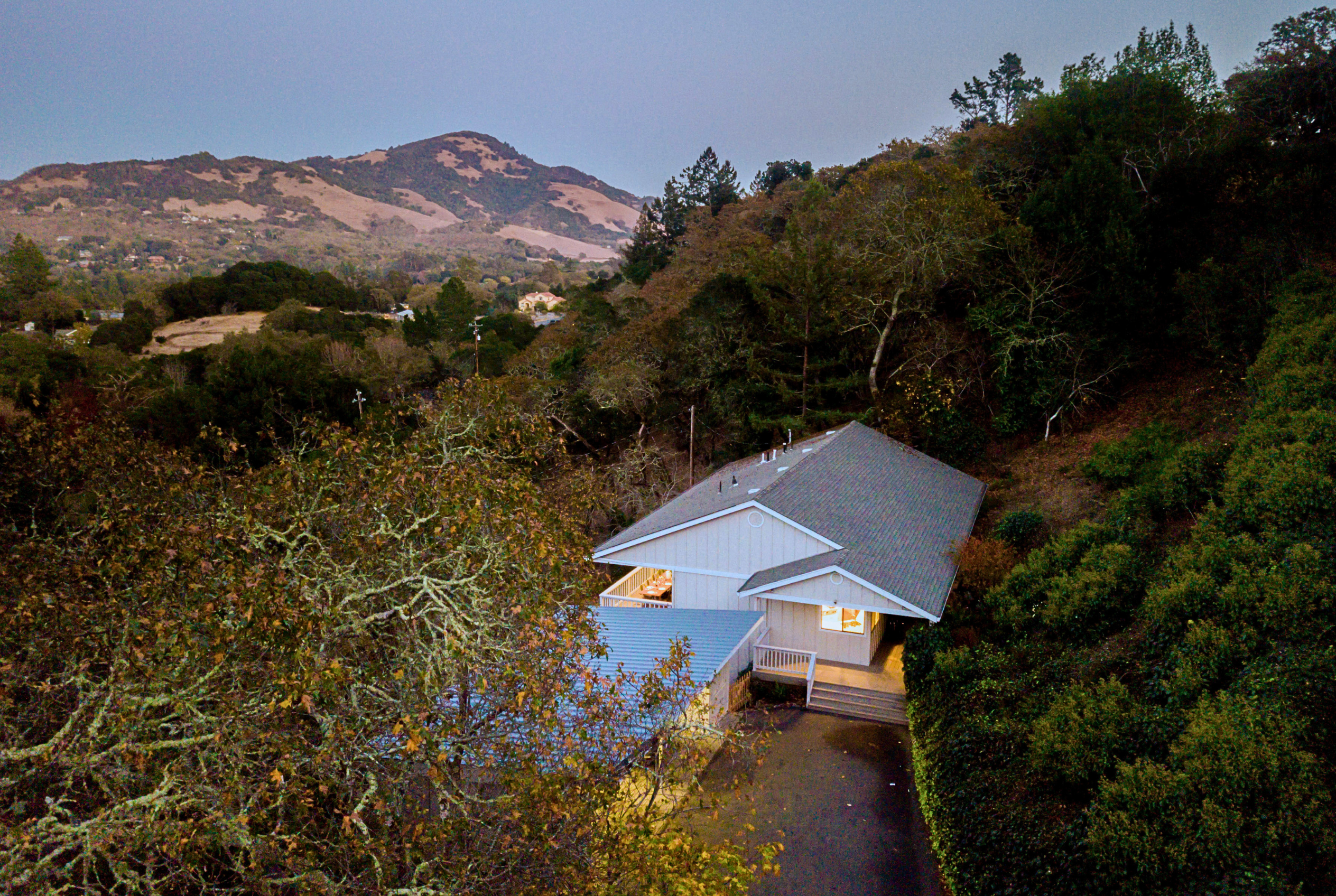 Private hillside retreat with mountain views and serene wooded surroundings