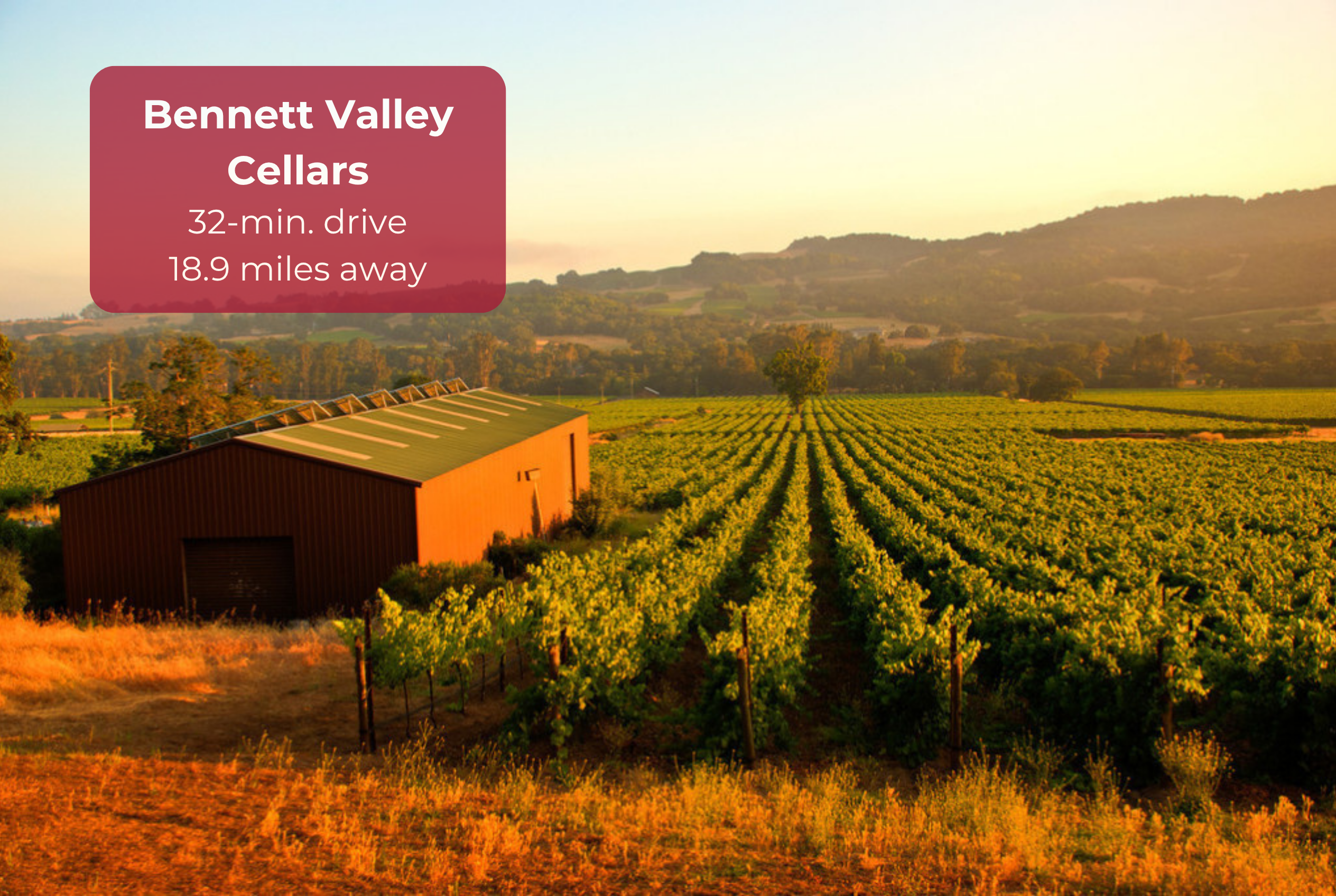 Near Bennett Valley Cellars—easy access to scenic wine country views