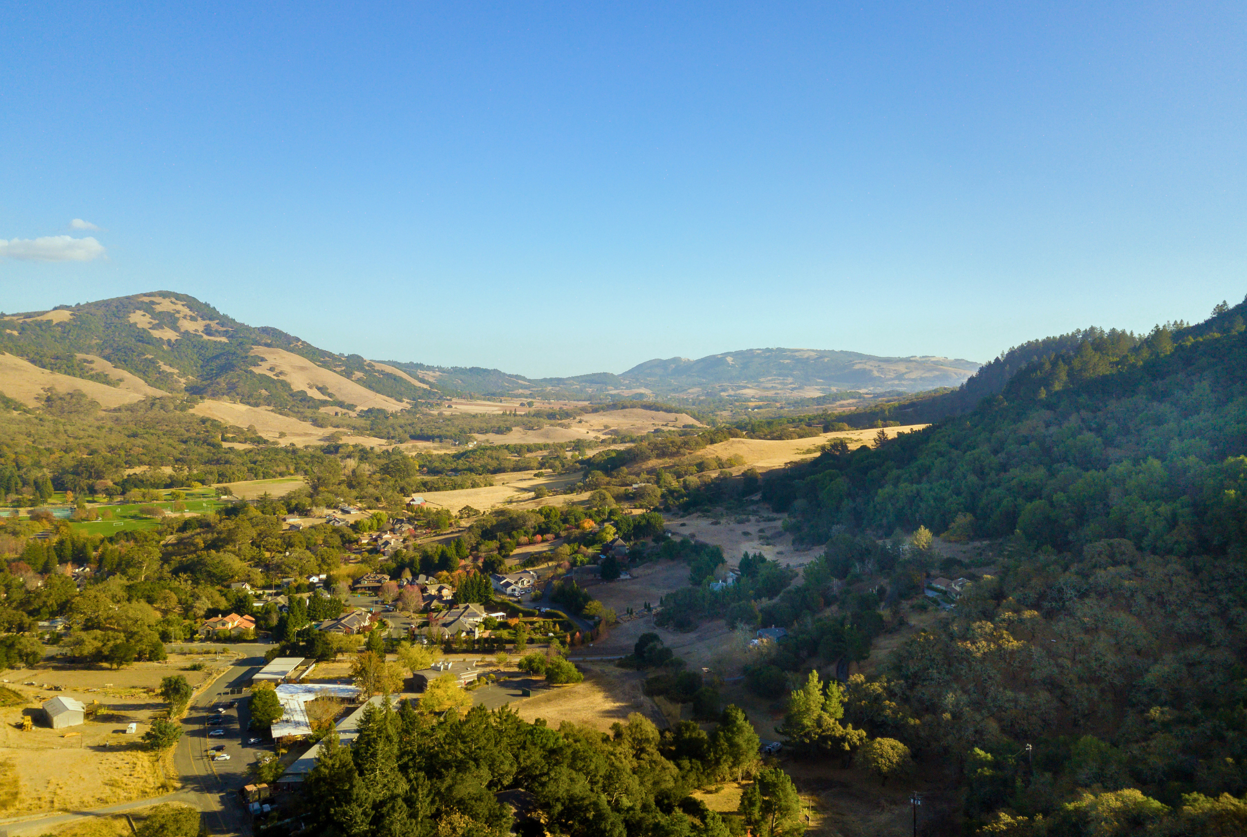 Sweeping valley and hillside views in a peaceful countryside setting