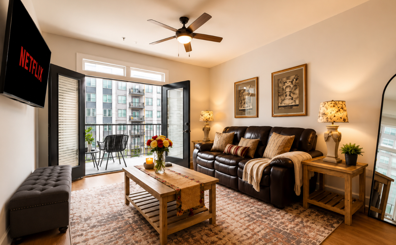 New! Cozy King BalconylGaTechlFree ParknglWalkable