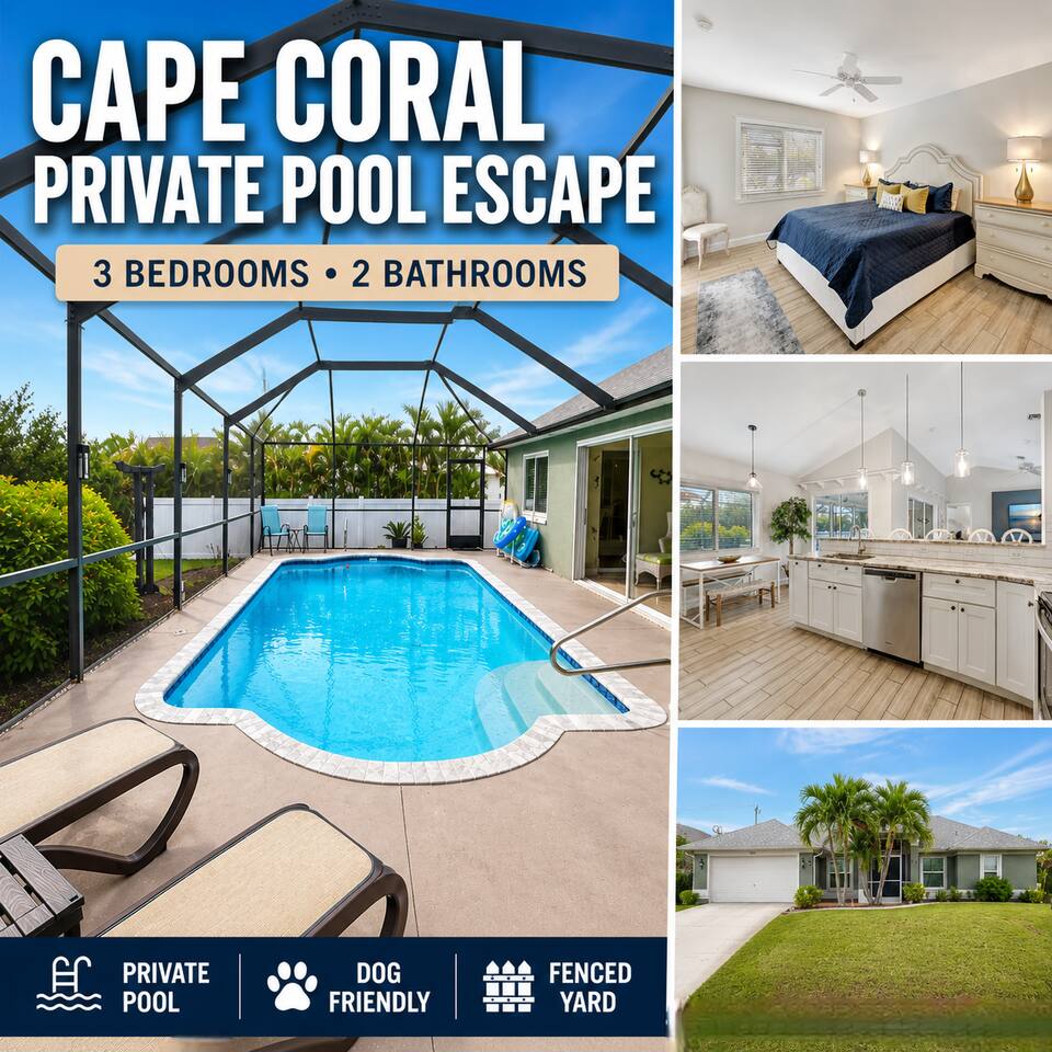 Fenced Dog-Friendly Home Heated Pool Cape Coral