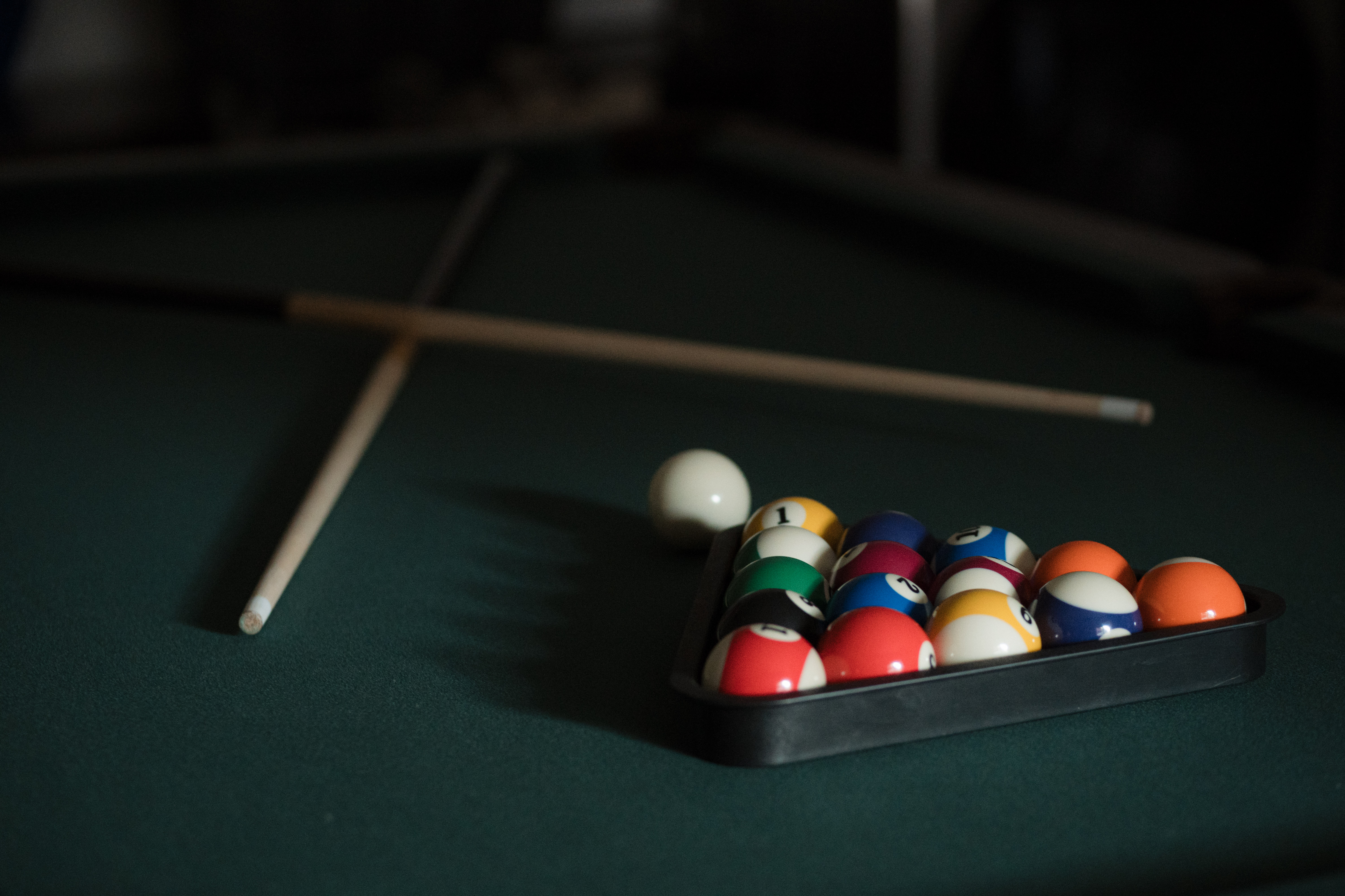 Game room perk: pool table ready for relaxed nights in