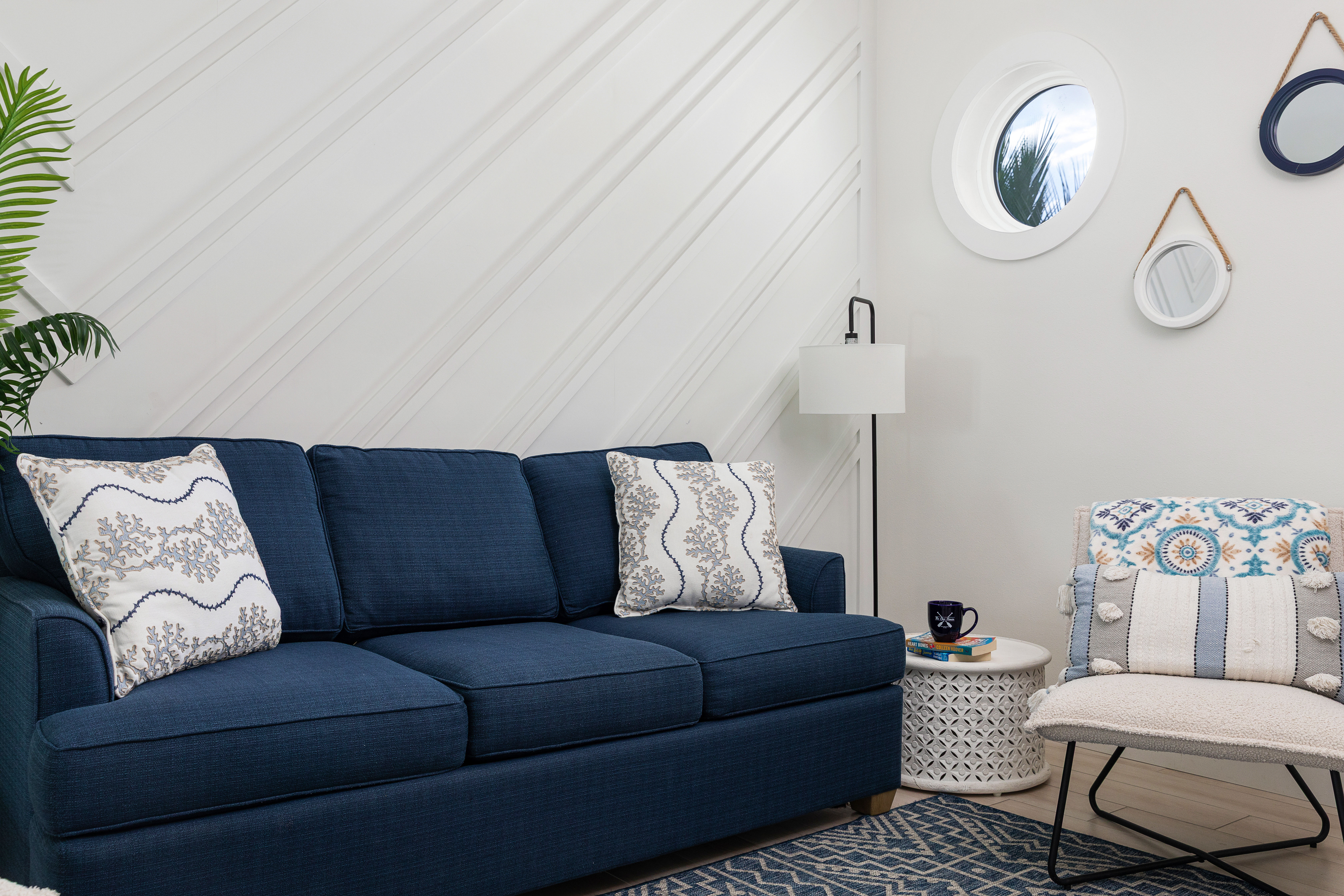 Second-level lounge with a queen sleeper sofa