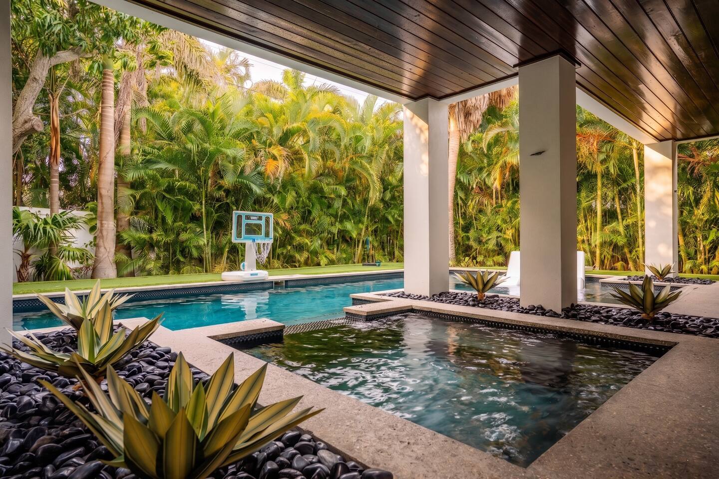 Heated pool and spa